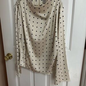 H&M Ivory Top with Black Dots